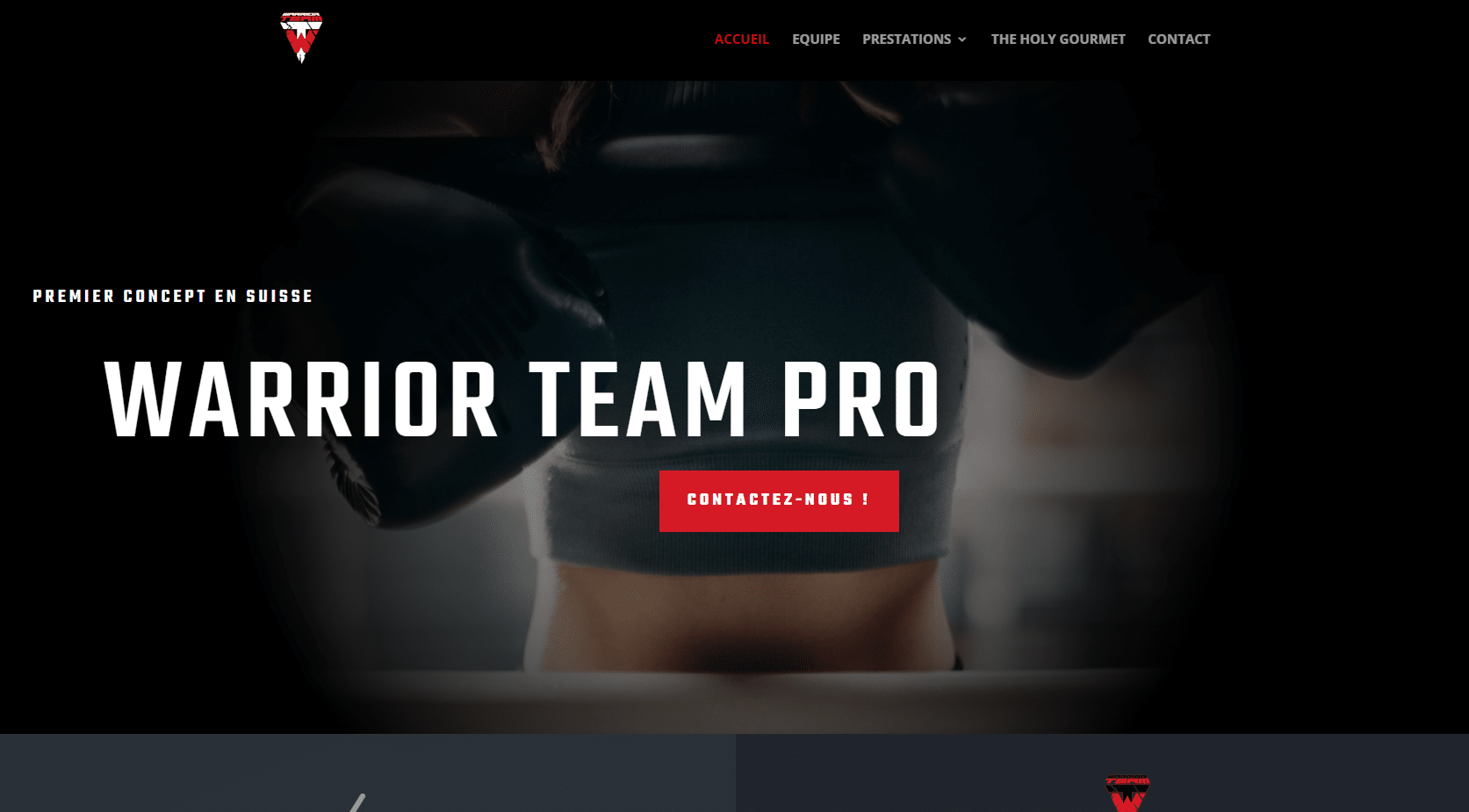 Site pour une salle de sport et boxe dédiée aux femmes — vue 2